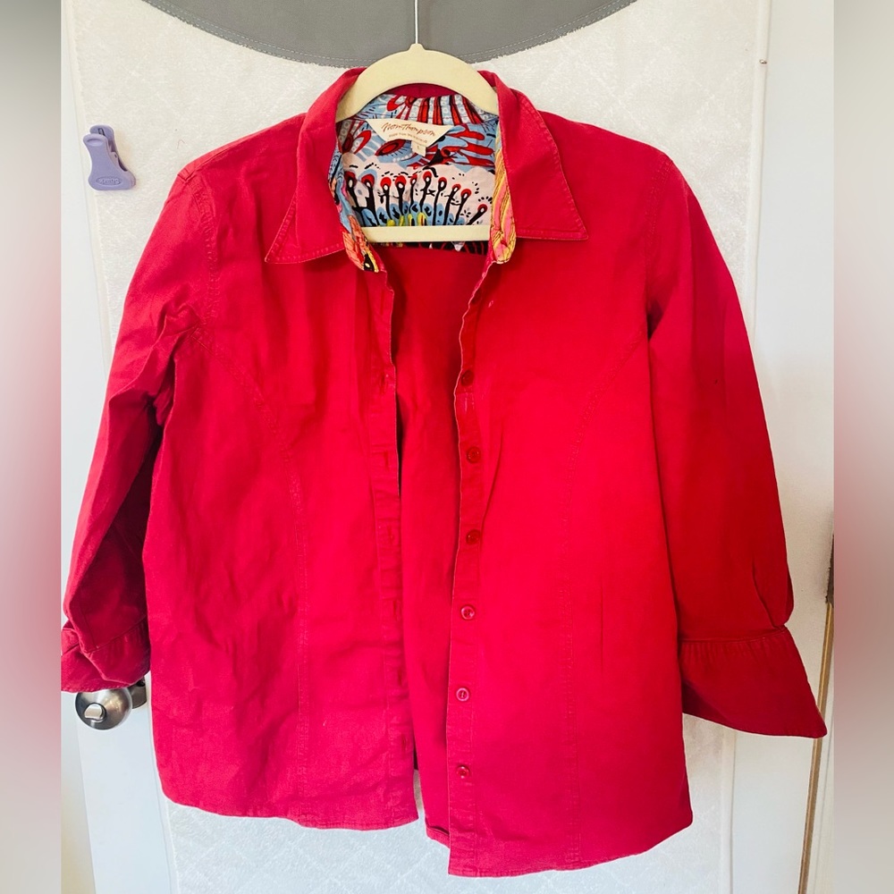 Norm Thompson Red Blouse